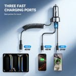 SiGN 90W 3-i-1 Snabb Billaddare med USB-C Kabel - Bild 7