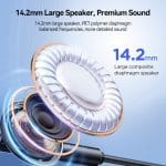 SiGN USB-C-serien Half In-Ear-hörlurar med kabel – Svart - Bild 6