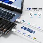 SiGN USB-C till USB-C-kabel, 60W/3A, 2m - Vit - Bild 3