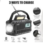 SiGN Nödradio DAB+/FM med handvev/batteri/solceller/USB-ström – svart - Bild 7