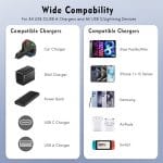 SiGN 4in1 USB-A/USB-C till Lightning/USB-C-kabel 60W/3A, 1m - Vit - Bild 2