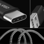SiGN Skin USB-A till USB-C kabel 2.1A, 2m - Svart/Vit - Bild 6