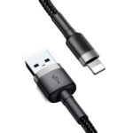 Baseus Kevlar USB-kabel med Lightning 2A, 1 m - Grå/Svart