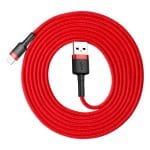SiGN Kevlar USB-kabel med Lightning 2.1A, 2m - Grå/Röd - Bild 7