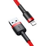 SiGN Kevlar USB-kabel med Lightning 2.1A, 2m - Grå/Röd - Bild 6