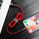 SiGN Kevlar USB-kabel med Lightning 2.1A, 2m - Grå/Röd - Bild 8
