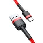 SiGN Cafule USB-C Kabel 2A, 2m - Röd - Bild 4