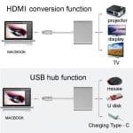 Adapter USB-C till HDMI - USB-A - USB-C - Svart - Bild 3