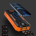 SiGN Solcell Powerbank med Trådlös Laddning, 20000mAh - Orange - Bild 3