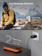 SiGN Solcell Powerbank med Trådlös Laddning, 20000mAh - Orange - Bild 7