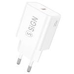 SiGN Väggladdare USB-C PD, 20W - Vit