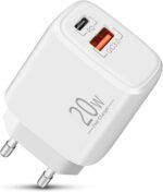 SiGN GaN Snabbladdare USB & USB-C, PD & Q.C3.0, 3A, 20W - Vit