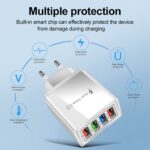 SiGN Snabbladdare 4xUSB-A, PD & Q.C 3.0, 33W - Vit - Bild 6