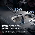 SiGN 60W Billaddare med Upprullad USB-C till USB-C-kabel – Svart - Bild 3