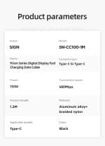 SiGN USB-C till USB-C Kabel 100W med Display, 2m - Svart - Bild 7