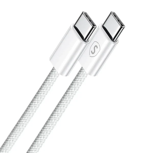 SiGN USB-C till USB-C-kabel, 60W/3A, 2m - Vit