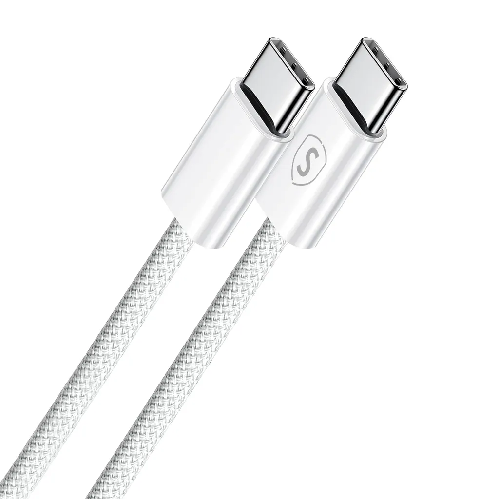 SiGN USB-C till USB-C-kabel, 60W/3A, 2m - Vit