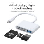 SiGN 4-i-1 Lightning till USB-A, SD/TF, Lightning - Vit - Bild 3