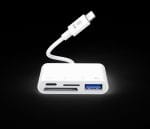 SiGN 4-i-1 Lightning till USB-A, SD/TF, Lightning - Vit - Bild 2