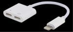 SiGN Lightning till 2x Lightning Adapter, 5V, 2A, 10cm - Ladda och Lyssna - Vit - Bild 10