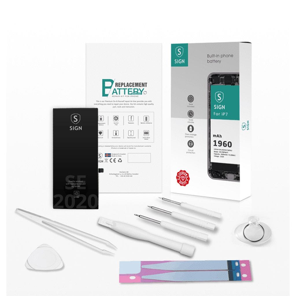SN-IPSE2020BATT_MYVnbKvL33VwUdm_ON8wi SiGN Komplett Kit för Batteribyte - iPhone SE 2020 - Bild 1