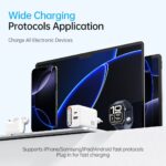 SiGN GaN Snabbladdare USB-C/USB-A 65W med utdragbar USB-C kabel - Vit - Bild 10