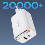 SiGN GaN Snabbladdare USB-C/USB-A 65W med utdragbar USB-C kabel - Vit - Bild 14