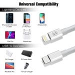 SiGN USB-C till Lightning-kabel 1m, MFi, 3A, 60W - Vit - Bild 7
