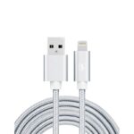 SiGN USB till Lightning Kabel, 2.4A, 3m, Nylon - Silver - Bild 2