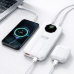 SiGN kraftfull powerbank med inbyggda kablar, 20000mAh – vit - Bild 2