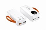 SiGN powerbank med inbyggda kablar 30000mAh i vitt