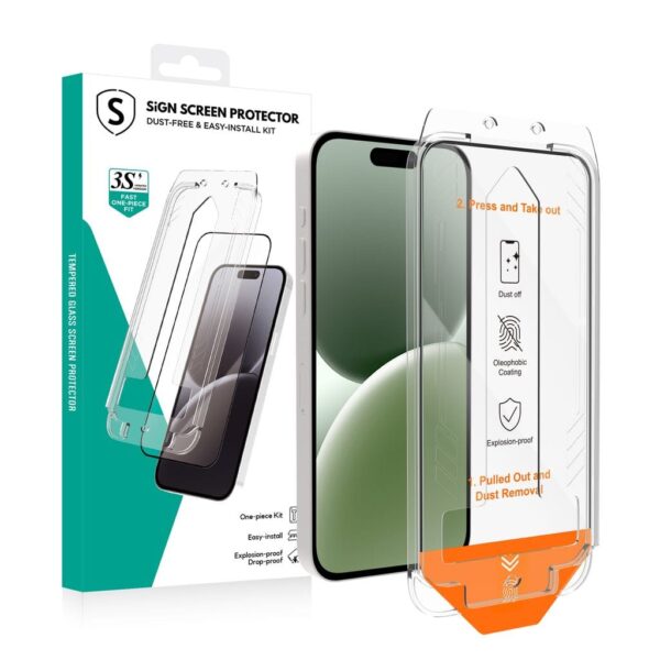 SiGN Skärmskydd iPhone 17 – EZ Apply med dammfri applikator