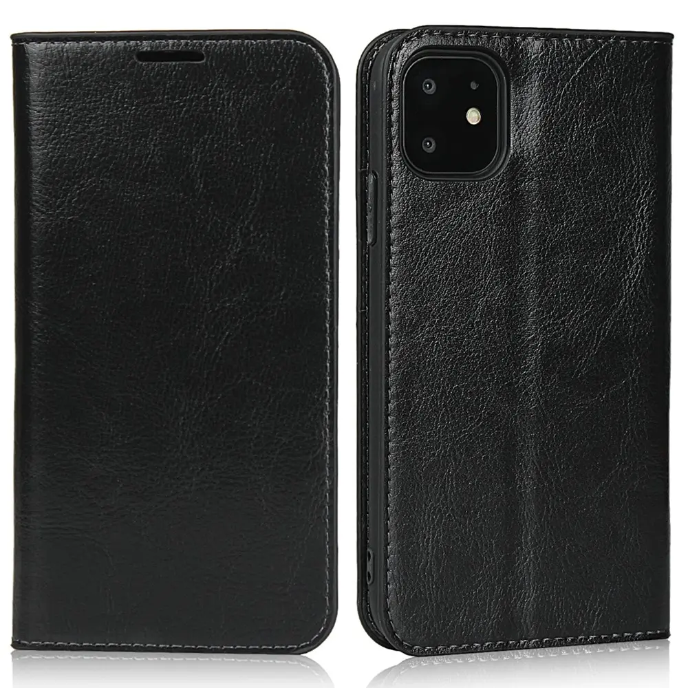 Plånboksfodral i Äkta Läder för iPhone 11 & XR - Svart