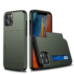 Skal med Korthållare för iPhone 12/12 Pro - Grön