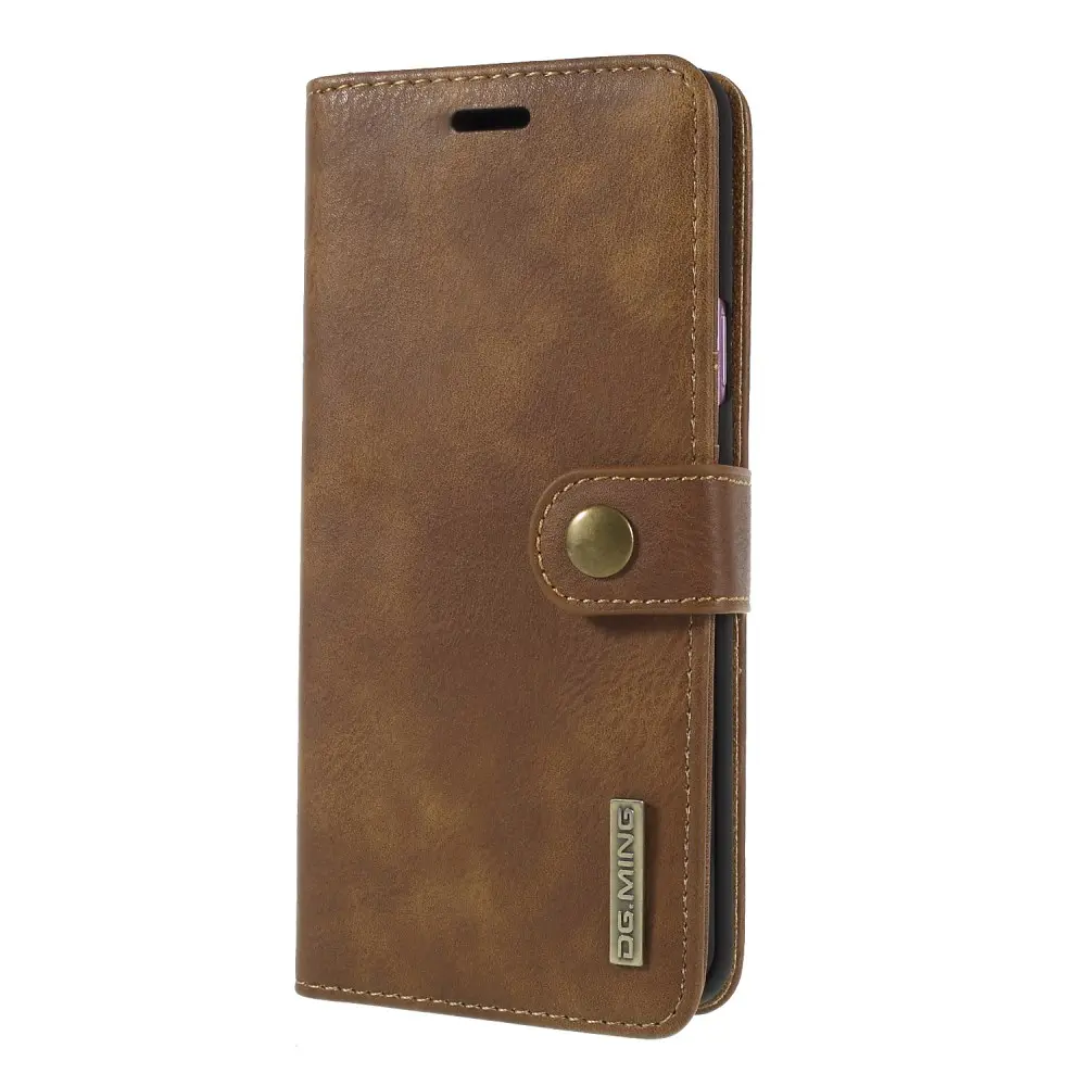 101211793D_UmCFC3C7Y1Qn4IpJ_21AU DG.MING Plånboksfodral 2-i-1 Split Leather för Samsung Galaxy S9 Plus - Brun - Bild 1