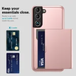 Samsung Galaxy S22 5G skal med korthållare- Roséguld - Bild 2