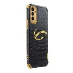 Samsung Galaxy A13 5G/ A04s 4G Electroplated Crocodile Skal - Svart - Bild 3