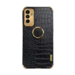 Samsung Galaxy A13 5G/ A04s 4G Electroplated Crocodile Skal - Svart - Bild 2