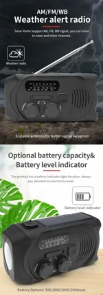 SiGN vevradio med solceller, ficklampa och 2000mAh powerbank - Bild 9