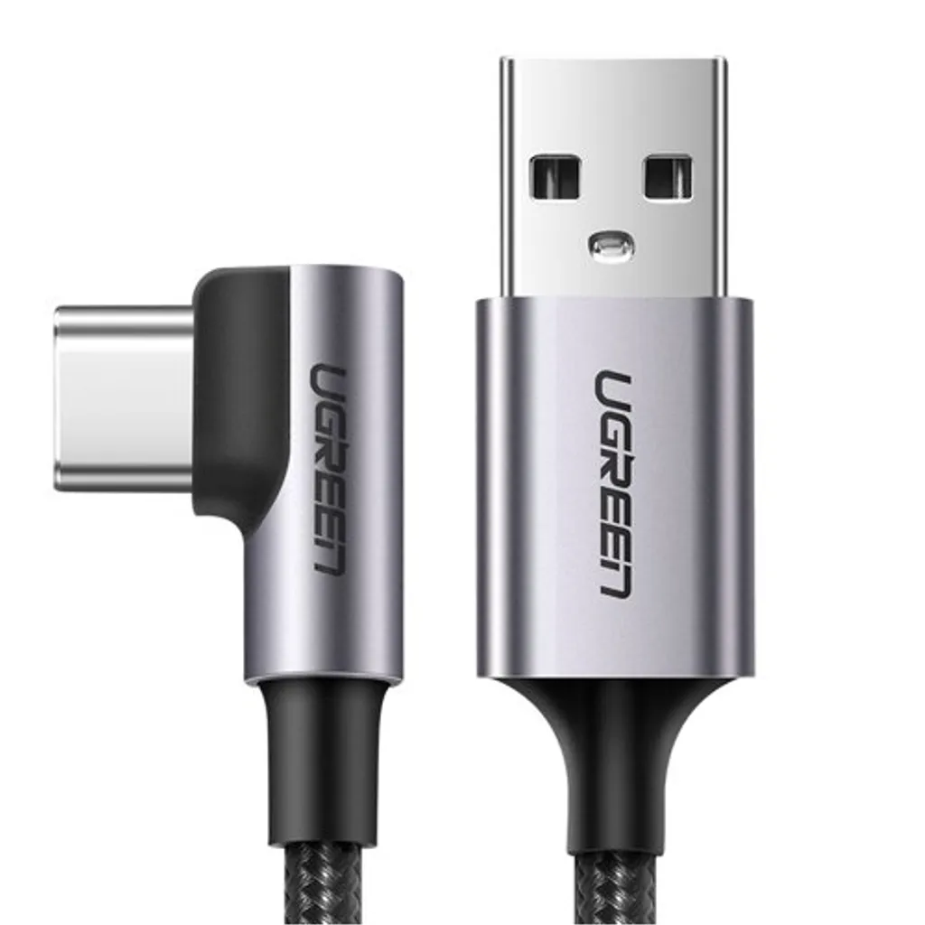 UGREEN USB-A till vinklad USB-C-kabel, 2m - Space Grey