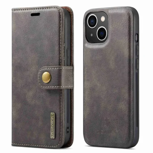 DG.MING Premium Plånboksfodral för iPhone 14 - Grå