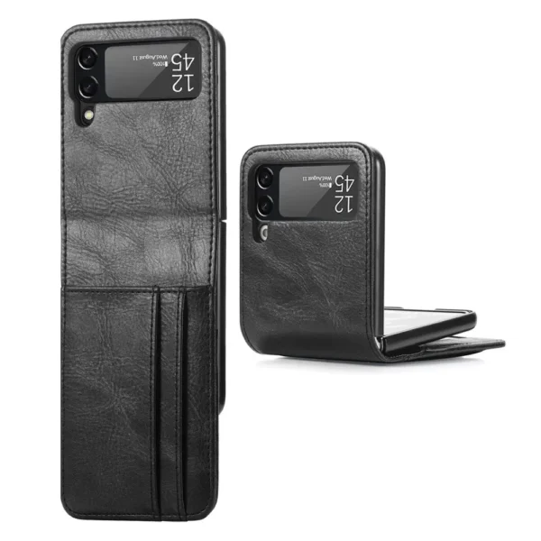 Samsung Galaxy Z Flip4 5G Folding Shockproof Plånboksfodral - Svart