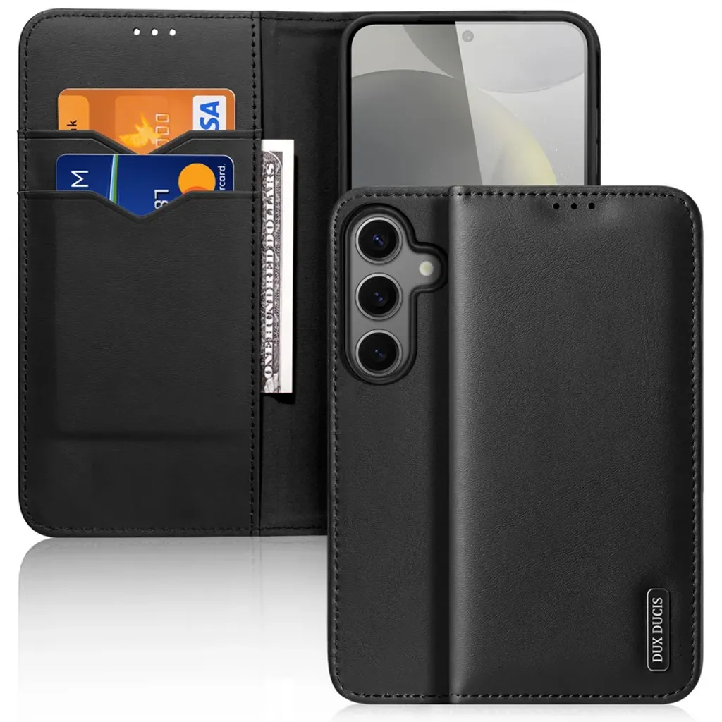 DUX DUCIS Samsung Galaxy S25 Plånboksfodral i läder - Svart