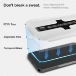 Spigen Glas.tR EZ Fit Skärmskydd 2-packtill iPhone 13/13 Pro/14/16e/17e - Bild 4