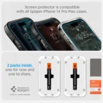Spigen Skärmskydd iPhone 14 Pro – Glas.Tr Ez Fit + applikator – 2-pack - Bild 5