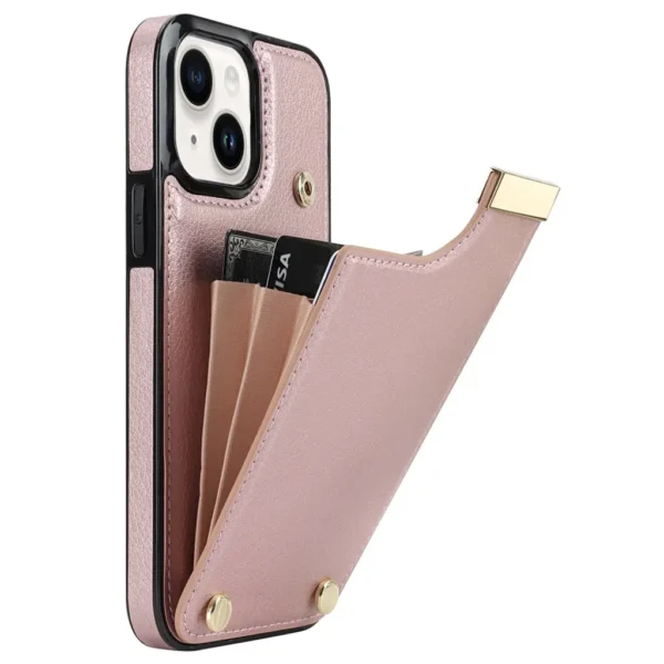 iPhone 13 Skal med korthållare - Roséguld