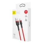Baseus Kevlar USB-kabel med Lightning 2A 1 m - Grå/Röd - Bild 4