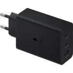 Samsung Trio Snabbladdare, 65W, USB-A, 2x USB-C - Svart