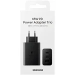 Samsung Trio Snabbladdare, 65W, USB-A, 2x USB-C - Svart - Bild 4