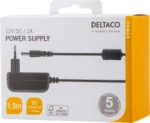DELTACO Strömadapter, 100-240V AC 50-60Hz till 12V DC, 1A, 1.5m - Svart - Bild 4